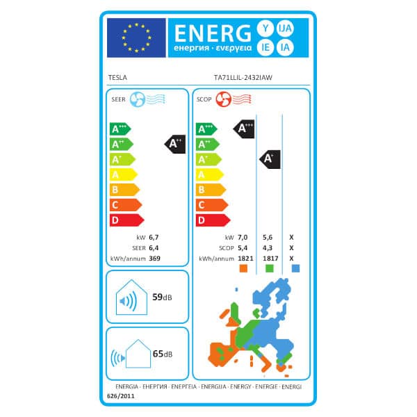 Tesla TA71LLIL 2432IAW Κλιματιστικό Air Condition 24000 BTU Με WiFi 6 Tesla TA71LLIL 2432IAW Κλιματιστικό Air Condition 24000 BTU Με WiFi 6