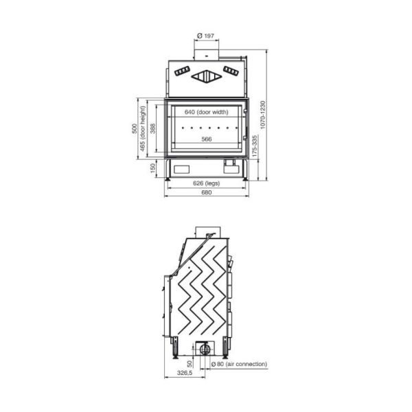 Technical Pantech 68 Evo Ενεργειακό Τζάκι 14 kW 1 Technical Pantech 68 Evo Ενεργειακό Τζάκι 14 kW 1